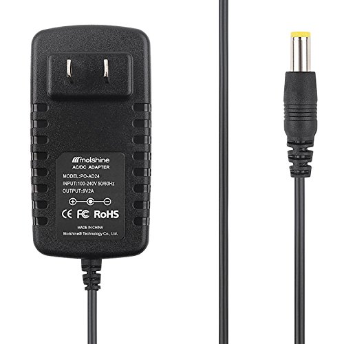 Molshine Compatible (6.6ft Cable)9V AC/DC Adapter Charger for DYMO LabelManager LM-160 LM-150 LM-500TS 100 155 160 210D 220P 350 LM210D LM-200 1790415 1790417 1738976 Label Maker Printer Power Supply.