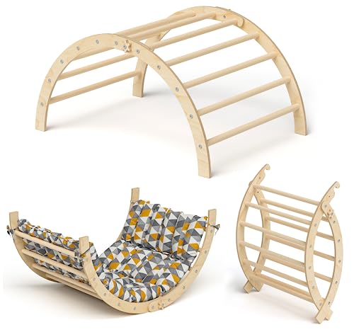 Bellabino Ruki 2in1 Kletterbogen und Wippe mit Kissen 'Dreiecke ',...