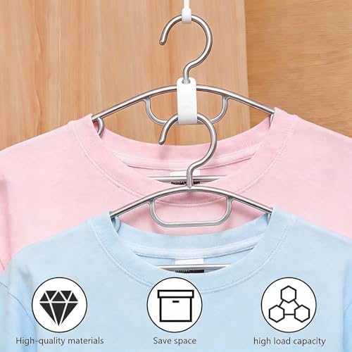 100 Stück Platzsparende Kleiderbügel Platzsparende Kleiderbügel Haken, Mehrfach Verbindungshaken, Kunststoff Closet Organizer Hangers für Kleiderschrank Organizer(Weiß)