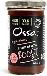 Ossa Lamb Bone Broth Boost, High-Protein Broth, Preservative-Free Soup and Cooking Essential, Keto and Paleo-Friendly Soup Maker for Gut Health and Digestion, 240 mL