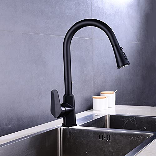 Robinet de cuisine en laiton noir mitigeur évier ferme design chic LWX