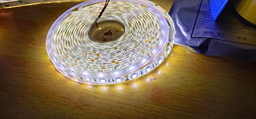 MARSWALL Happyskymall DC12V LED Strip Light SMD5050-60led/M Waterproof IP65 Natural White 4000K-4500K for Decoration Room Shopping Mall Kitchen Office Seasonal Celebration Lighting