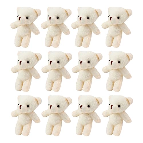 MAGICLULU 12Pcs Mini Keychain Stuffed Bear Plush Stuffed Bear Doll Jointed Soft Tiny Doll Tiny Small Bulk for DIY Keychain Party Favor - Image 2