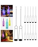 AceList 12-Pack Black Wrought Iron Hanging Wine Bottle Candle Holders - Outdoor and Indoor Tea Light Cup Holders for Cut Wine Beer Liquor Whiskey Alcohol and Champagne Bottles
