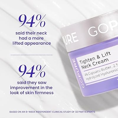 goPure Tighten & Lift Neck & Chest Moisturizer Cream for Visibly Firming, Tightening and Lifting the Look of Wrinkles & Crepey Skin, 1.7oz