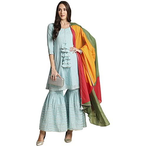 Kurta sharara bleu coton taille S oubliez l'inconfort des vêtements serrés en été