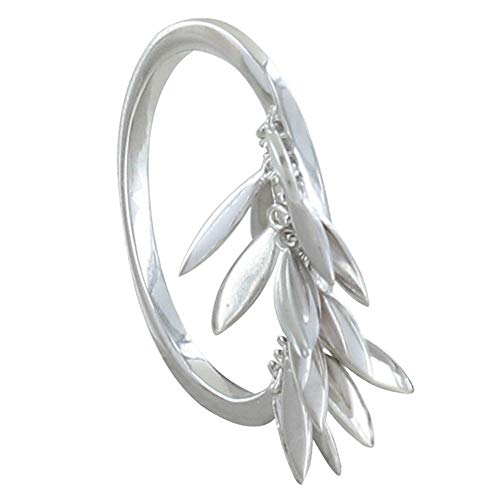 Imagen de LES POULETTES BIJOUX Anillo de Plata 925 Rodio Pequeñas Hojas taille 10