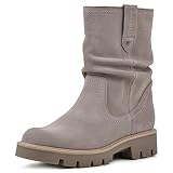 WHITE MOUNTAIN Women's Shoes Glean Lug Sole Mid Calf Boot, Lttaupe/Suede, 8.5 M