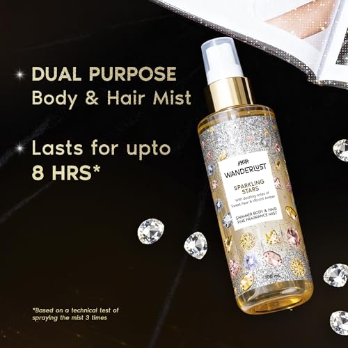 Image of Nykaa Wanderlust Sparkling Stars Long Lasting Fine Fragrance Hair & Body Mist