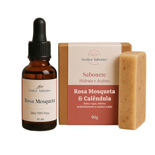 Kit Rosa Mosqueta - Sabonete + Óleo 30 mL 100% Puro Clareador Ant...