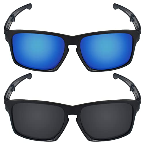 Image of Galvanic Replacement Lenses for Oakley Sliver OO9262 Sunglasses - Ice + Black Polarized - Combo Pack