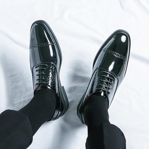 Men's Oxford Shoes: Stylish Patent Leather Dress Shoes, Lace - Up Design, Suitable for Formal Occasions2