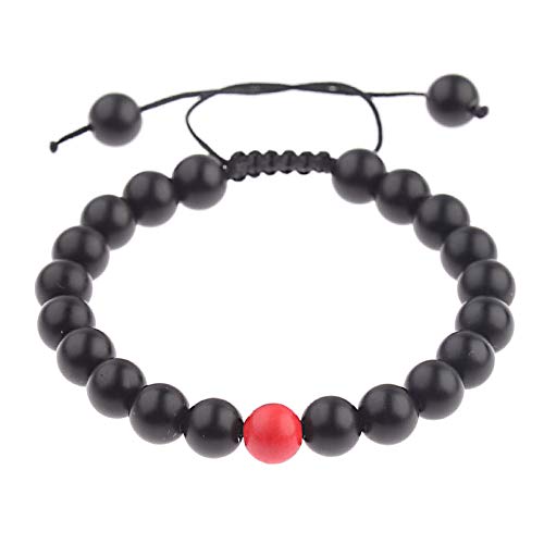 Bracelet en pierre naturelle rouge et turquoise ajustable fait main