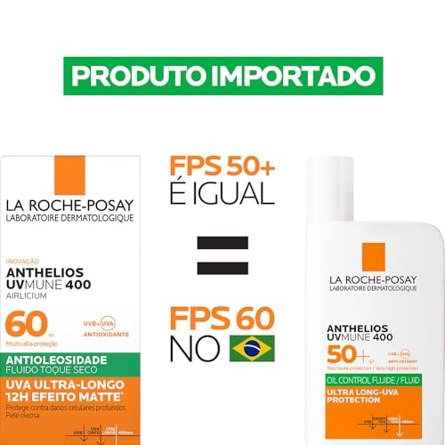 La Roche-Posay, Anthelios UVMune Airlicium 400, Protetor Solar Facial para Pele Oleosa, Protege cont