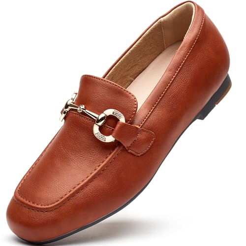 Image of DeYashopin Womens Loafers Shoes Fashion Low Heel Slip on Shoes Comfortable Driving Flats