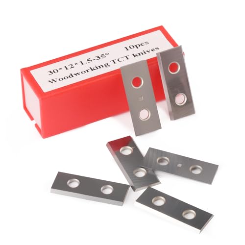 2 Schneidkanten Austauschbare Hartmetall-Wendemesser 1.5mm Dicke, 10 Stück Ersatzklingen12 X 30 X 1.5mm, für Wendeplatten Bündigfräser (als Ersatz), mit 2 Schrauben