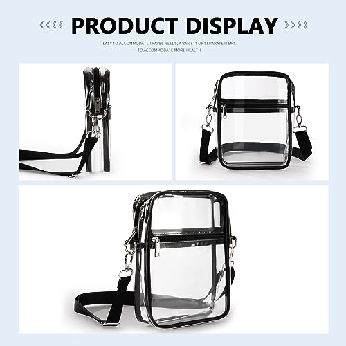 Clear Crossbody Purse Bag with Front Pocket for Concerts, Festivals Sports（Black）4