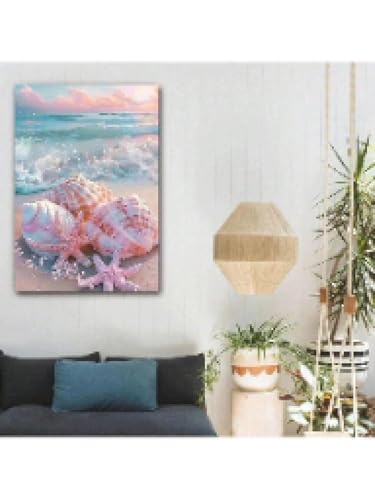 Impression sur toile coquillage plage pour salon 70x100 cm - 3