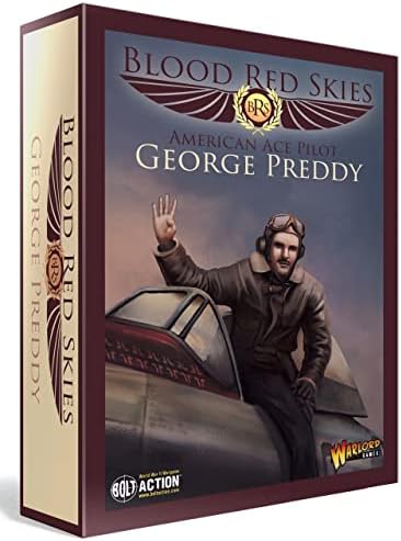 Bolt Action Blood Red Skies – US Ace Pilot George Preddy Set – P-51D Mustang 1:100 – Wargame Aérien Prêt à Jouer – Clipsable