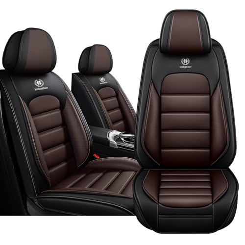 Image of Car Seat Covers for Chevy Chevrolet Trax 2024-2025, Nappa Leather Front Seat Cover Full Coverage Seat Protectors Waterproof Cushion (Black Coffee,2 Seats Standard)