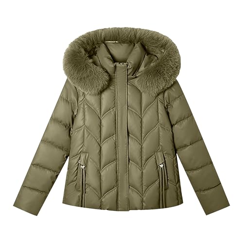 2025 Puffer Jacket for Women with Fur Hood Plus Size Quilted Jackets Lightweight Padded Jackets Winter Warm Coats Clothes4