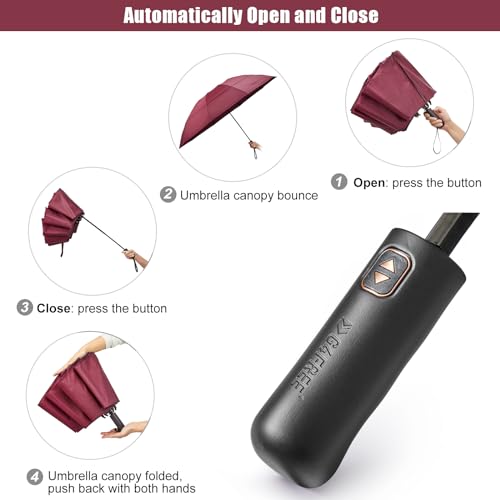 Image of G4Free 62 Inch Large Golf Umbrella Compact Reverse Travel Umbrella 10 Ribs Windproof for Rain Double Canopy Automatic Open Close