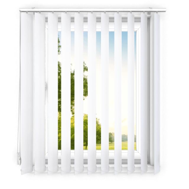 time4blinds - Store à lamelles - Store Vertical - lamelles pour Les Bureaux et pour la Maison et l'appartement - 160x230 cm - Blanc Classique