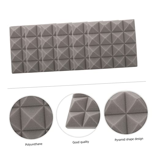 22 piezas paneles acústicos piramidales cojines absorbentes de sonido para estudios en casa con retardo de llama gris alfombrillas de aislamiento acústico para grabación y espacios de práctica miniatura 6