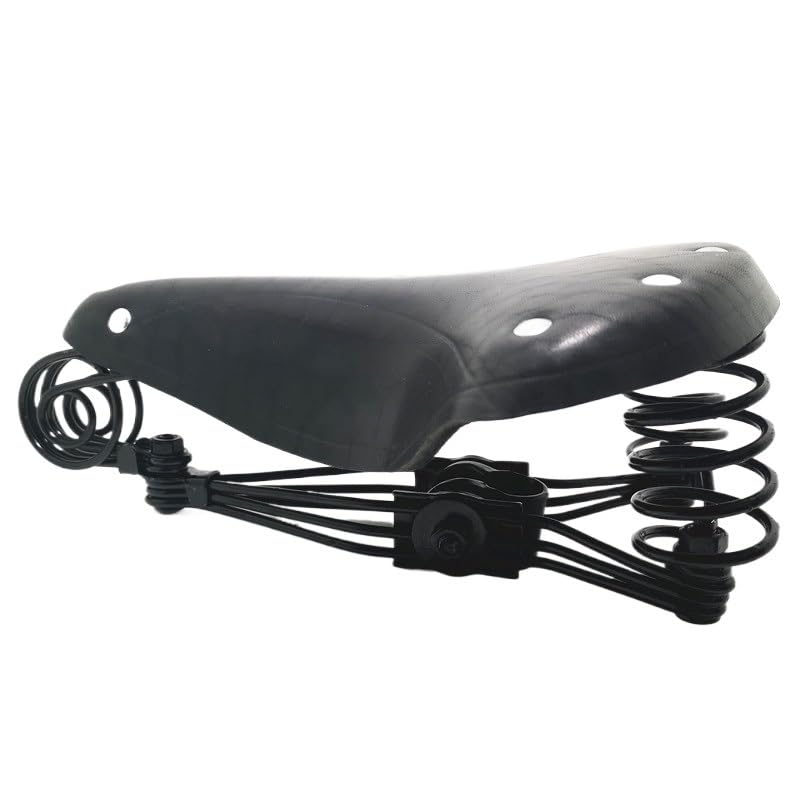 Selle vélo vintage cuir véritable noir contre les douleurs de fesses