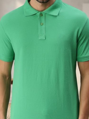 Image of Lux Cozi Men's Cotton Solid Polo Tshirt | Collar Tshirts | Half Sleeves | Stylish & Premium All Day Wear | Pack of 1