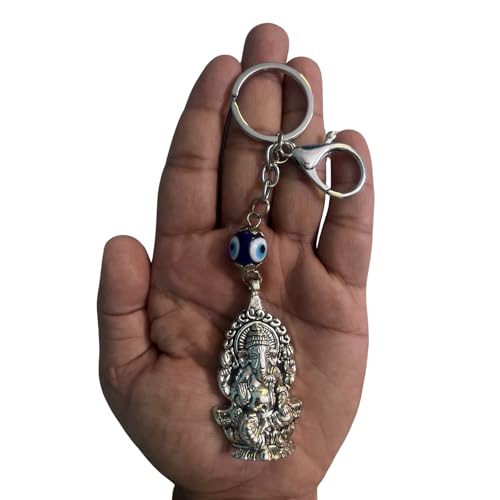 Image of GJ Premium Turkish Evil Eye Keychain for Car, Bike & Home | Nazar Protection Keychain, Good Luck Charm | Spiritual Metal Key chain for Men & Women