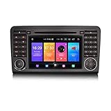 🚗【Android 10.0, 2GB RAM + 32GB ROM】7 Zoll Doppel DIN Autoradio mit navi für Mercedes Benz ML/GL Klasse W164 X164. CPU: 4-Kern MT8321A 1300MHz Cortex A7. Betriebssystem: Android 10.0, RAM: 2GB, ROM: 32GB, unterstützt 2 TF-Karten / 3 USB bis zu 5 * 64GB erweiterten Speicher. Kapazitiver HD Touchscreen mit einer Auflösung von 1024 * 600. Audio Ausgangsleistung: 4 * 45 W. Canbus-Decoder ist eingebaut. Die Größe der Frontplatte beträgt 270 mm (Breite oben) * 140 mm (Höhe) * 258 mm (Breite unten).