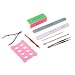 Anself 10Pcs Professional Nail Art Set Manicure Tools Kit Nail File Buffer Toe Finger Separator Cuticle Fork Pusher Nippers Tweezers Polishing Block Stick