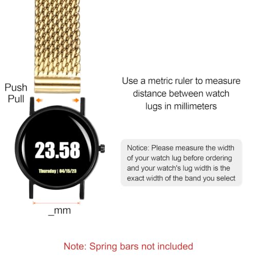 Correa de reloj de malla de acero inoxidable reemplazo ajustable unisex 4