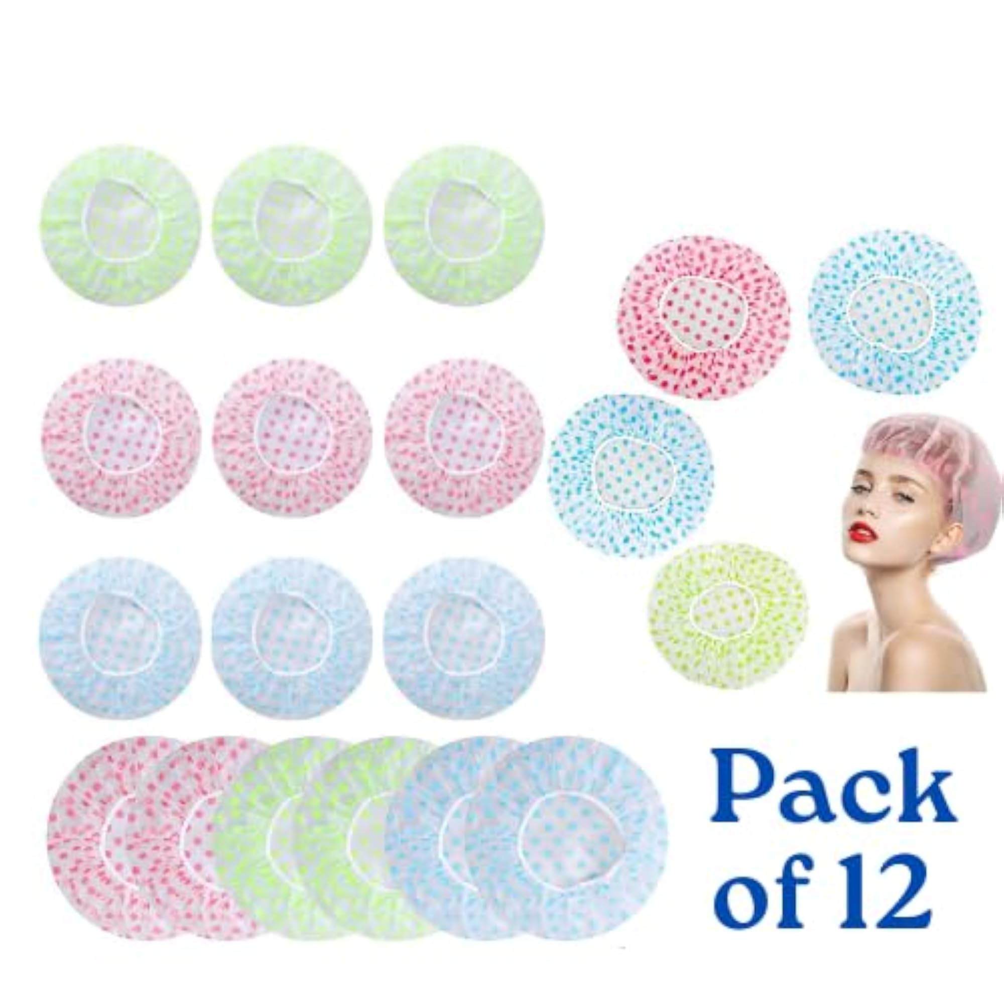 Reusable Multicolored EVA Shower Cap for Spa and Bath