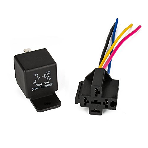 Automotive Relay Harness Set,Jtron 12V 40A 4-Pin Spdt With Interlocking Relay Socket For Push Button Switch Led Light Bar Wiring Harness Kit #TOP5