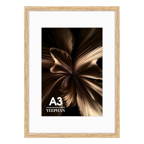 A3 Picture Frame - A3 Frames with Mount for A4 Prints Light Wood Grain