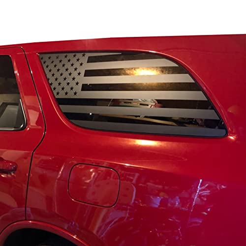 Zxiaochun Rear Side Window American Flag Decal Fits Dodge Durango 2014-2022 2023 Precut Back Side Window Usa Flag Vinyl Sticker(Matte Black) #TOP7