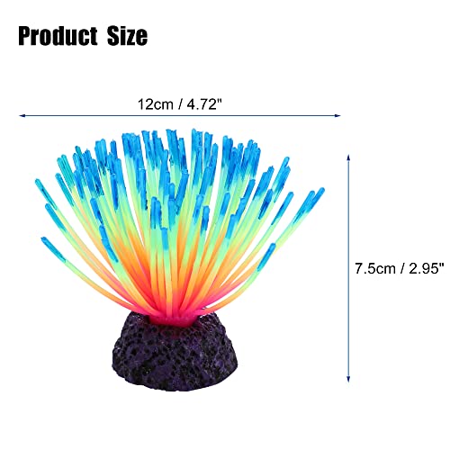 VOCOSTE Silicone Glowing Aquarium Anemone, for Fish Tank Decoration Blue, 12x12x7.5cm - Image 4