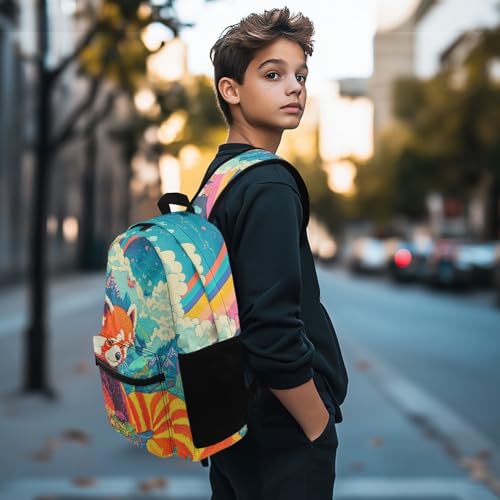 Cute Girls Backpack for Elementary School Red Panda Kids Backpack with Padded Lightweight 17 Inch Girls Bookbag for Middle School Bag Durable Casual Daypack3