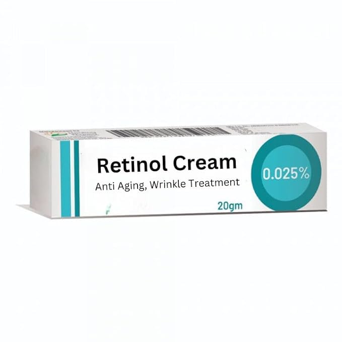 Retinol 0.025 Cream Vitamin A Repairs Fine Lines & Wrinkles, Scar Treatment, Age and Sun Spots, Anti-Aging Formula, 20g