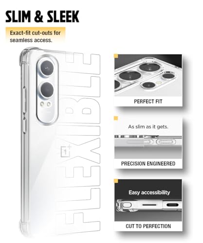 Image of WOW IMAGINE Clear Back Cover Case for 1+ OnePlus Nord CE 4 Lite 5G | Shockproof Soft TPU Case | Cushioned Edges for Ultimate Protection Back Cover Case - Transparent