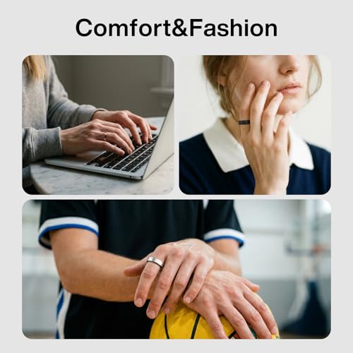 Image of POBOVi Gen 2 Titanium Smart Ring for Women & Men, Sleep & Heart Rate Tracker, No Subscription, Size Before You Buy (Gold, 9)