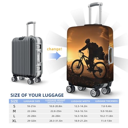 Elastic Travel Luggage Cover for Suitcase Tsa Approved Stretch Scratch-Resistant Suitcase Protector Cover Washable Mountain bike in the evening Baggage Covers Fits 18-32 Inch Luggage Case2