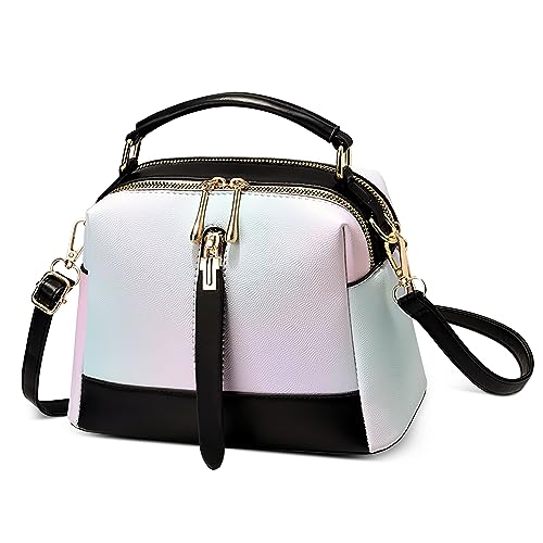Classico Borsa a Mano Donna Leggero Elegante a Tracolla con Manico Superiore per Shopping Lavoro Viaggio Quotidiano Data Casuale PU Pelle Borse a Spalla Messenger Nero