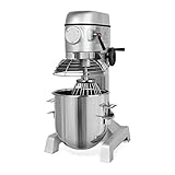 pizzateigmaschine Die professionelle Rührmaschine wird über eine 220 - 230 V / 50 Hz Steckdose betrieben und leistet 1500 Watt, das Gerät hat drei Geschwindigkeitsstufen mit 142, 234 und 429 U/min, die Rühraufsätze werden per Steckverschluss gewechselt