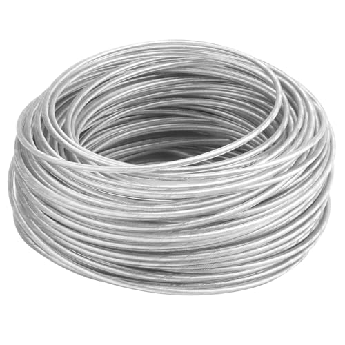 QWORK® hilo desbrozadora, cable de recortadora de acero, 2.4mm x 30 metros para cortadoras de césped