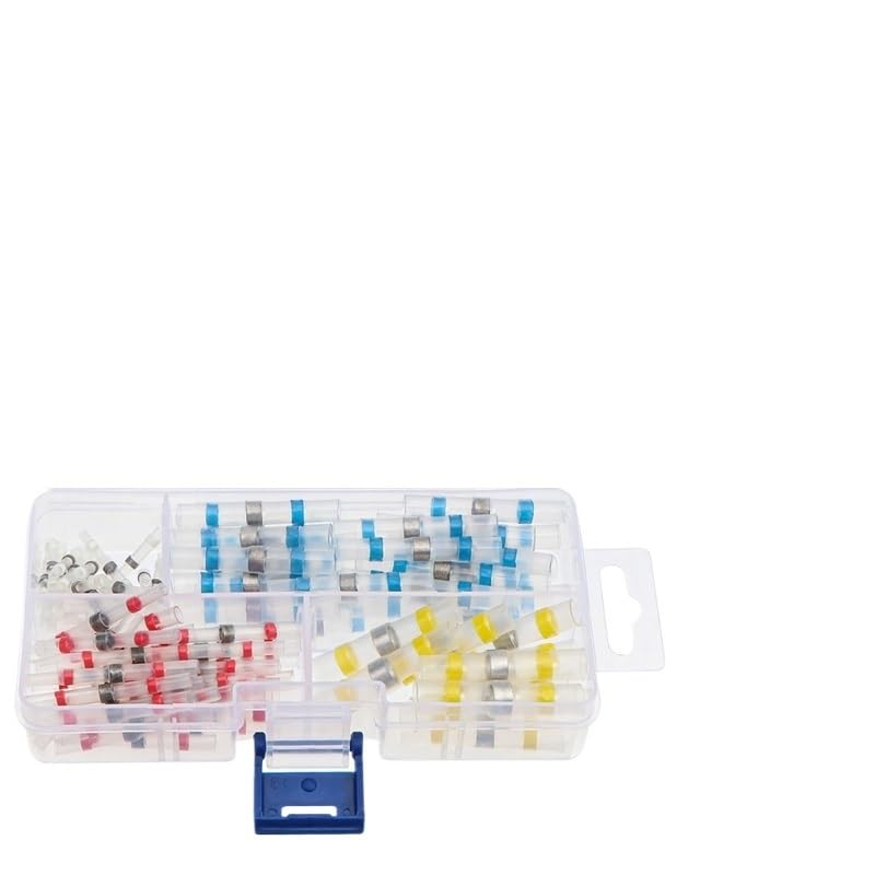 100 manicotti termorestringenti per saldatura, connettori con scatola da 0,25 a 6,0 mm²