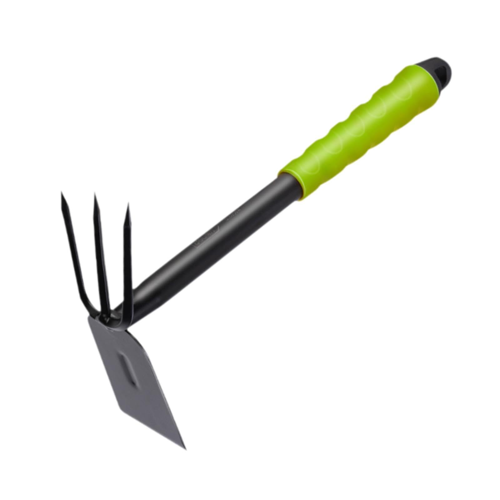 MYCENSE Hoe and Cultivator Hand Hoe Tiller Heavy Duty 2 in 1 Garden Rake Hand Tool for Tilling Lawn Planting Gardening Cultivating