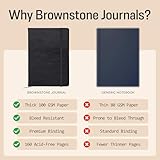 BROWNSTONE JOURNALS A5 Sketch Book Hardcover - 80 Sheets 100 GSM Paper 5x8, Lay Flat, Vegan Leather Cover, Elastic Band, Back Pocket, Art Drawing Book (Charcoal Black) - Image 5